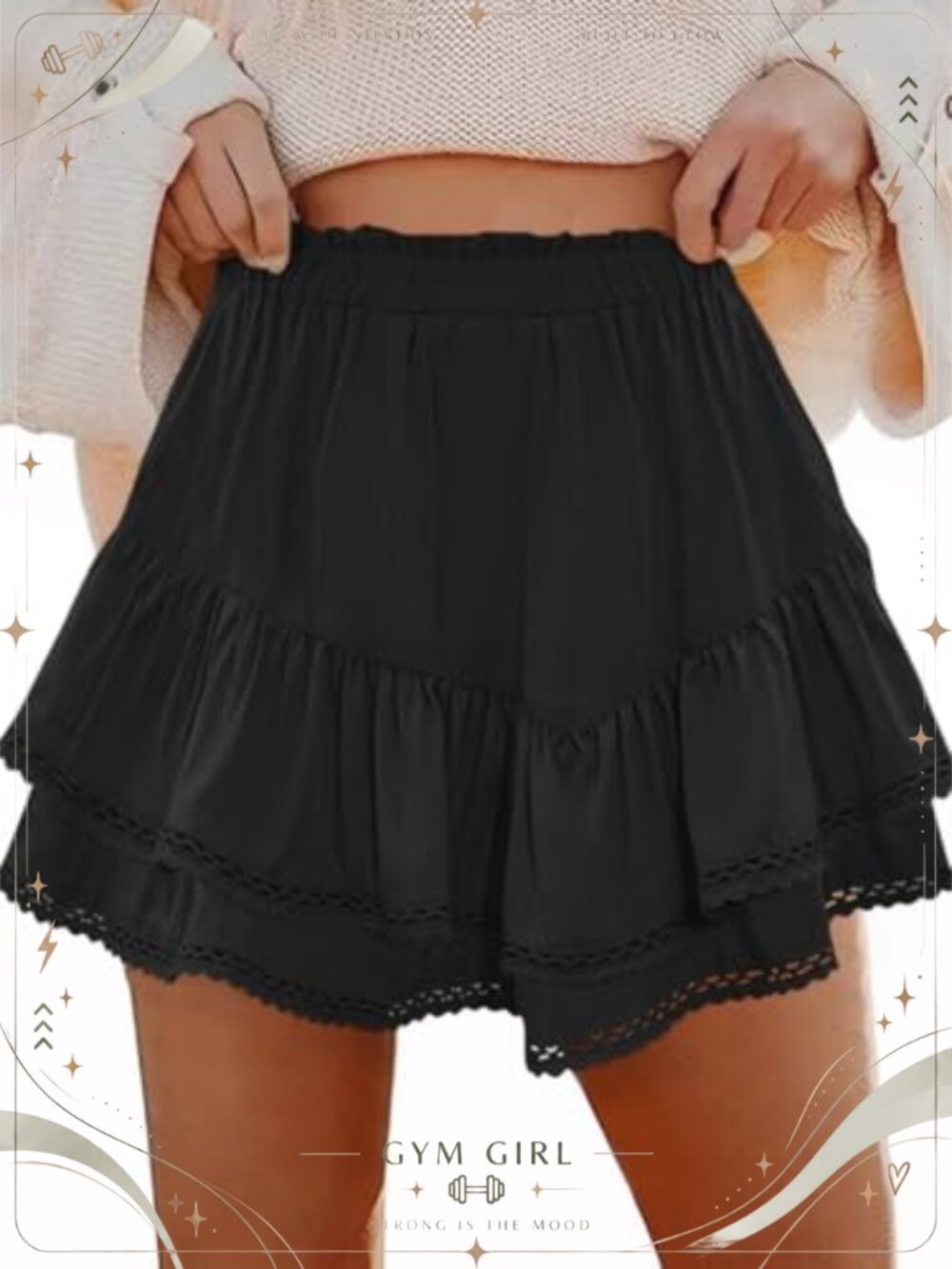 Women's Flowy Ruffle Tiered Mini Skort with Built-in Shorts
